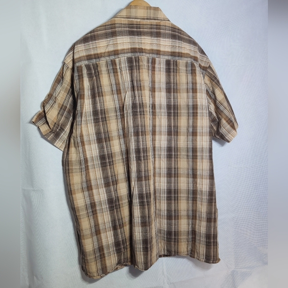 Dickies Brown and Yellow Sz 2XL Casual Button Down Shirt - Picture 4 of 5